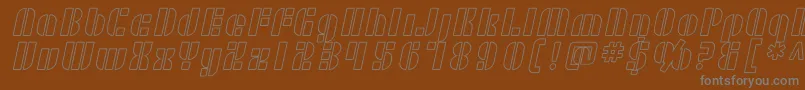 SF RetroSplice Outline Font – Gray Fonts on Brown Background