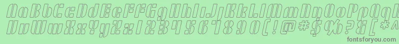 SF RetroSplice Outline Font – Gray Fonts on Green Background
