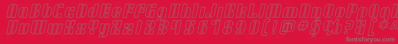 SF RetroSplice Outline Font – Gray Fonts on Red Background