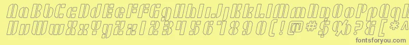 fuente SF RetroSplice Outline – Fuentes Grises Sobre Fondo Amarillo