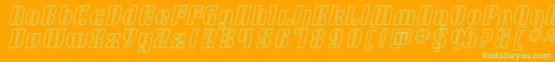 SF RetroSplice Outline Font – Green Fonts on Orange Background