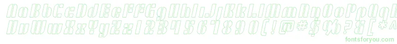 SF RetroSplice Outline-fontti – vihreät fontit