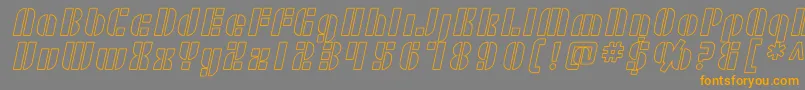 Fonte SF RetroSplice Outline – fontes laranjas em um fundo cinza