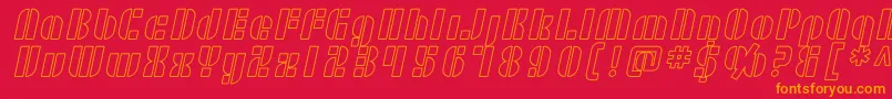 SF RetroSplice Outline Font – Orange Fonts on Red Background