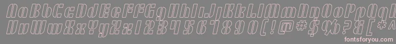 フォントSF RetroSplice Outline – 灰色の背景にピンクのフォント