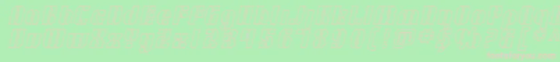 SF RetroSplice Outline Font – Pink Fonts on Green Background