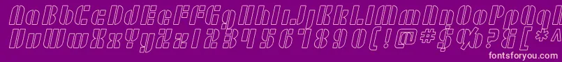 SF RetroSplice Outline-fontti – vaaleanpunaiset fontit violetilla taustalla