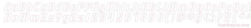 fuente SF RetroSplice Outline – Fuentes Rosadas Sobre Fondo Blanco