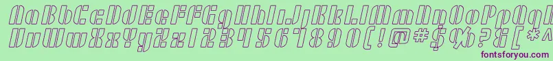 Fonte SF RetroSplice Outline – fontes roxas em um fundo verde