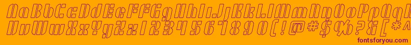 Fonte SF RetroSplice Outline – fontes roxas em um fundo laranja