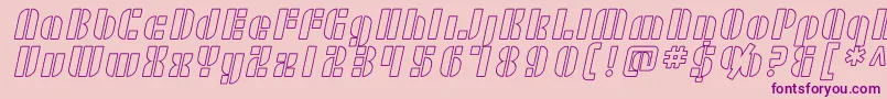 Police SF RetroSplice Outline – polices violettes sur fond rose