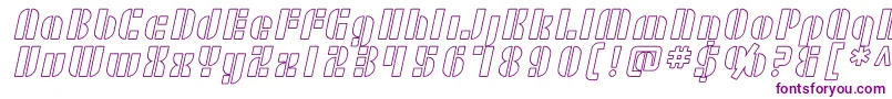 Fonte SF RetroSplice Outline – fontes roxas em um fundo branco
