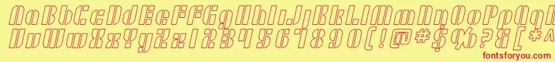 Шрифт SF RetroSplice Outline – красные шрифты на жёлтом фоне