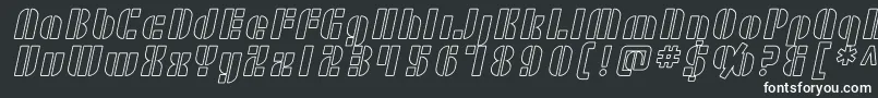 Шрифт SF RetroSplice Outline – белые шрифты на чёрном фоне