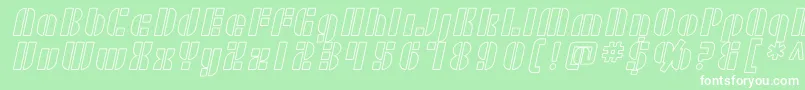 SF RetroSplice Outline Font – White Fonts on Green Background