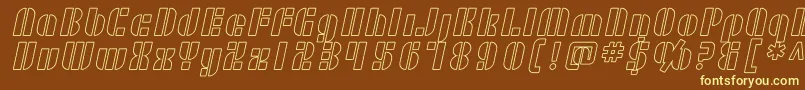 Fonte SF RetroSplice Outline – fontes amarelas em um fundo marrom