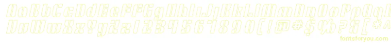 SF RetroSplice Outline-fontti – keltaiset fontit