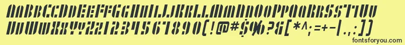 SF RetroSplice SC Condensed Font – Black Fonts on Yellow Background