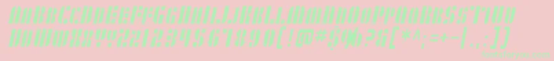 SF RetroSplice SC Condensed Font – Green Fonts on Pink Background