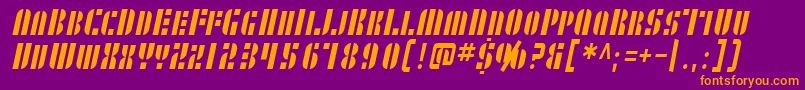 SF RetroSplice SC Condensed Font – Orange Fonts on Purple Background