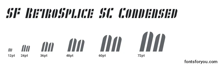 SF RetroSplice SC Condensed Font Sizes