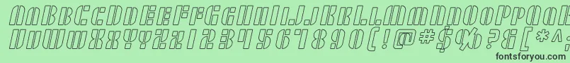 SF RetroSplice SC Outline Font – Black Fonts on Green Background