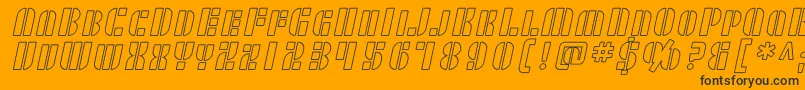 Czcionka SF RetroSplice SC Outline – czarne czcionki na pomarańczowym tle