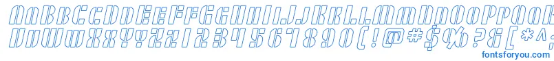 Czcionka SF RetroSplice SC Outline – niebieskie czcionki na białym tle
