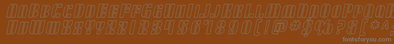Шрифт SF RetroSplice SC Outline – серые шрифты на коричневом фоне