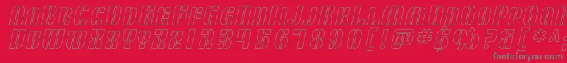 SF RetroSplice SC Outline Font – Gray Fonts on Red Background