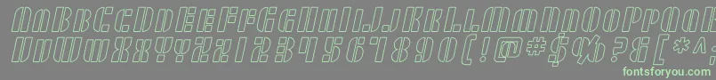 SF RetroSplice SC Outline Font – Green Fonts on Gray Background