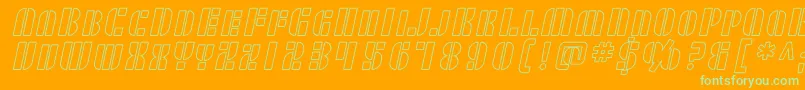 SF RetroSplice SC Outline Font – Green Fonts on Orange Background