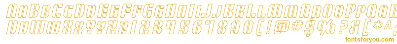 Шрифт SF RetroSplice SC Outline – оранжевые шрифты на белом фоне
