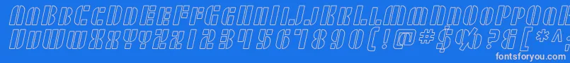 Шрифт SF RetroSplice SC Outline – розовые шрифты на синем фоне