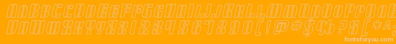 SF RetroSplice SC Outline-fontti – vaaleanpunaiset fontit oranssilla taustalla
