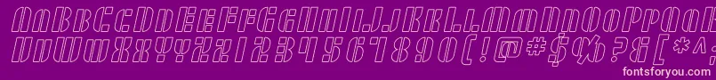 SF RetroSplice SC Outline-fontti – vaaleanpunaiset fontit violetilla taustalla