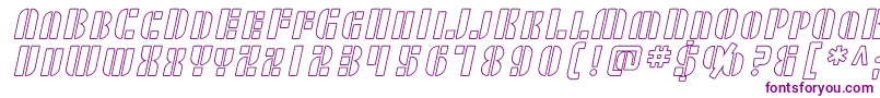 Czcionka SF RetroSplice SC Outline – fioletowe czcionki na białym tle