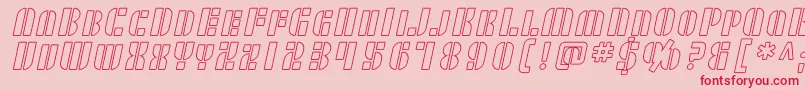 SF RetroSplice SC Outline Font – Red Fonts on Pink Background