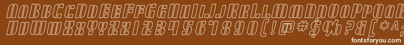 Шрифт SF RetroSplice SC Outline – белые шрифты на коричневом фоне
