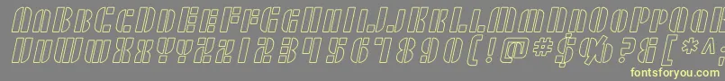フォントSF RetroSplice SC Outline – 黄色のフォント、灰色の背景