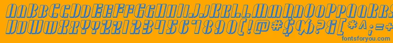 SF RetroSplice SC Shaded Font – Blue Fonts on Orange Background