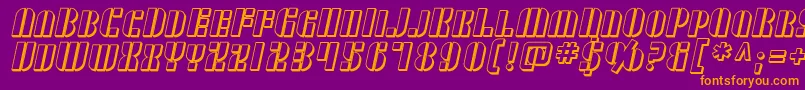 SF RetroSplice SC Shaded Font – Orange Fonts on Purple Background