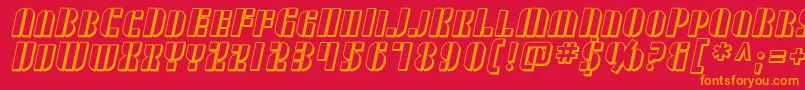 SF RetroSplice SC Shaded Font – Orange Fonts on Red Background