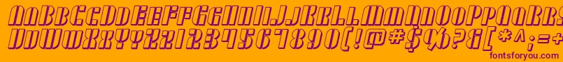 SF RetroSplice SC Shaded Font – Purple Fonts on Orange Background