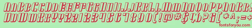 Шрифт SF RetroSplice SC Shaded – красные шрифты на зелёном фоне