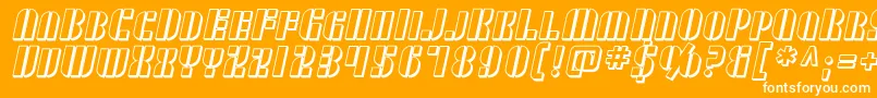 SF RetroSplice SC Shaded Font – White Fonts on Orange Background