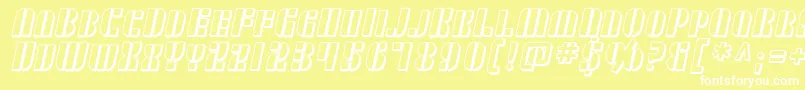 SF RetroSplice SC Shaded Font – White Fonts on Yellow Background