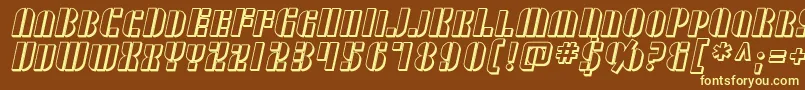 SF RetroSplice SC Shaded Font – Yellow Fonts on Brown Background