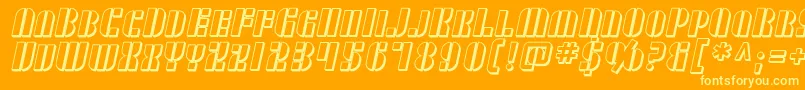 SF RetroSplice SC Shaded Font – Yellow Fonts on Orange Background
