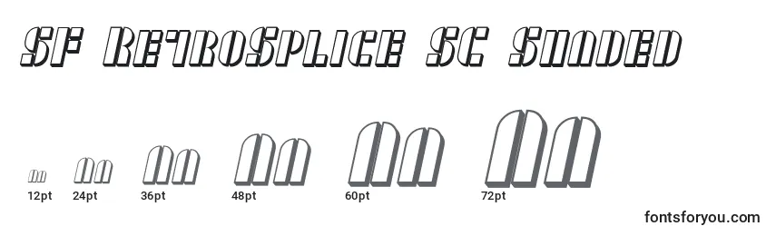 SF RetroSplice SC Shaded Font Sizes